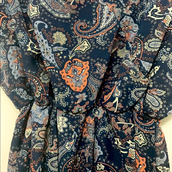 ARDENE Navy Bohemian Paisley Chiffon Dress - Picture 2 of 2